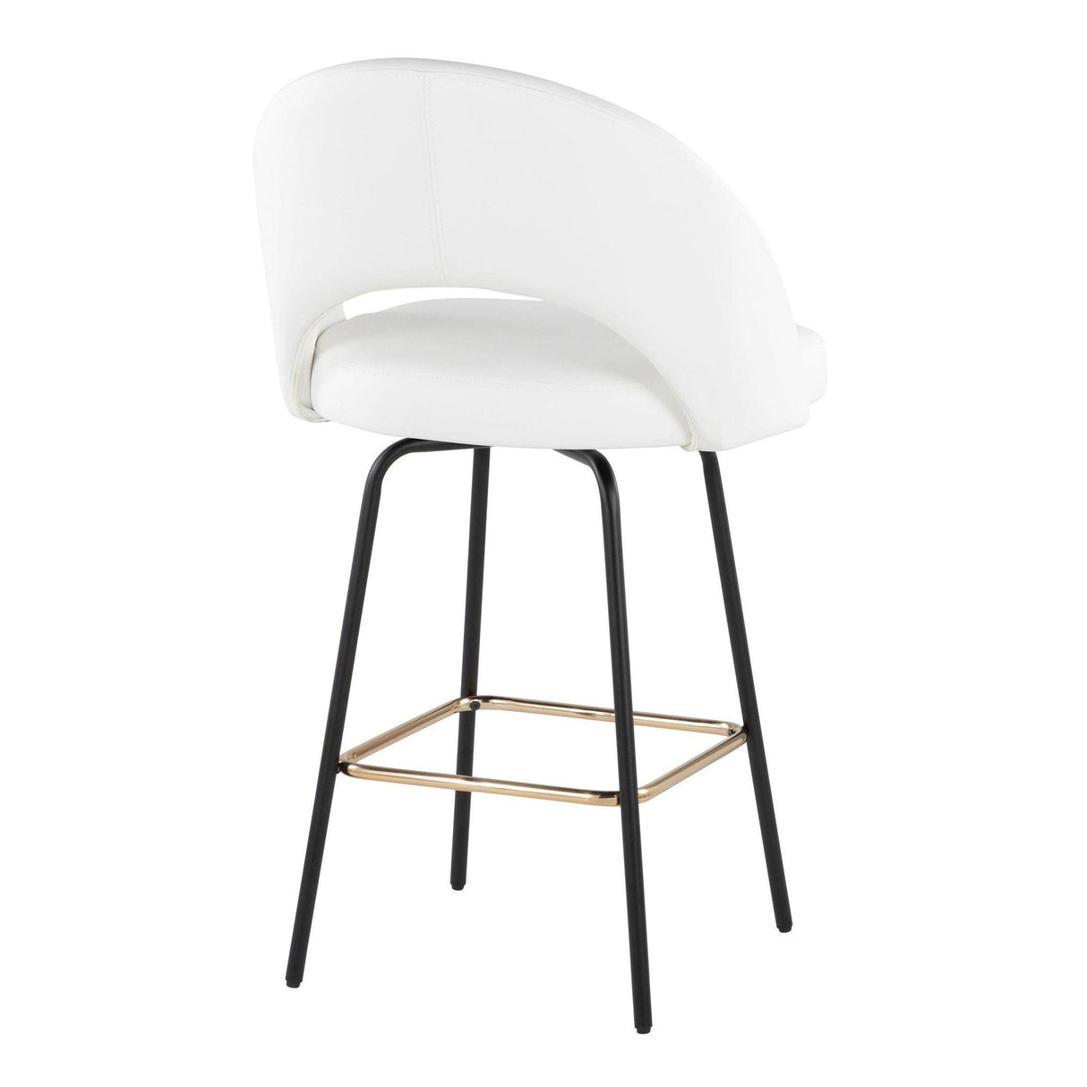 Renee - Upholstered Fixed-Height Counter Stool (Set of 2) - Black Metal