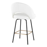 Renee - Upholstered Fixed-Height Counter Stool (Set of 2) - Black Metal
