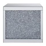 Noralie - 24" Square End Table - Mirrored & Faux Diamonds