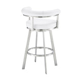 Nolagam - Swivel Bar Stool - Brushed Stainless Steel