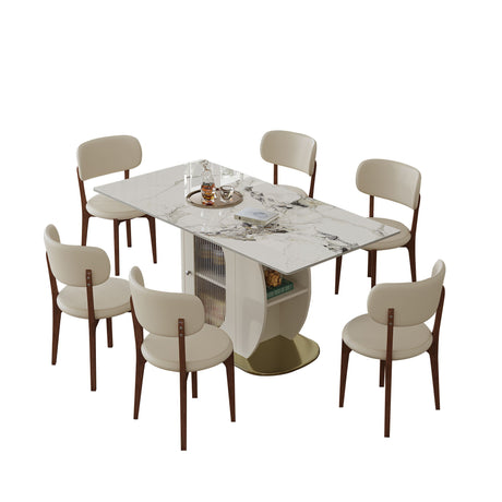 Dining Table Set With Storage, Includes Chairs For Kitchen