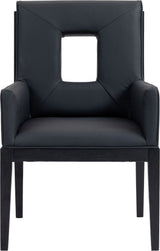 Gwendolyn - Faux Leather Dining Arm Chair With Black Frame