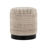 Tahoe - Band Ottoman - Black Metal, Cream Wool