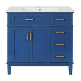 Modern Bathroom Vanity With Ceramic Sink, Soft Close Storage Cabinet
