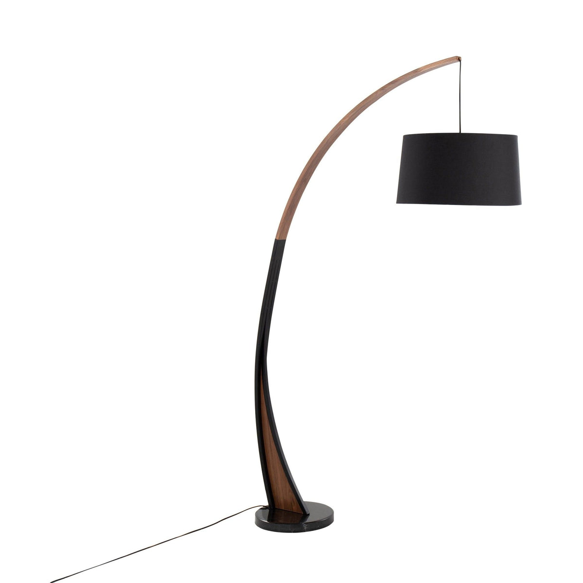 Noah - Floor Lamp - Walnut Wood Frame And Marble Base