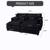 Modern Comfy Deep Seat Modular Sectional Sofa Cloud Couch With Ottoman