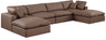 Comfy - 6 Piece Faux Leather Modular Double Chaise Sectional