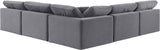 Comfy - 5 Piece Velvet Modular Corner Armless Sectional