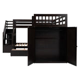 L Shaped Bunk Bed With 3 Drawers, Portable Desk And Wardrobe