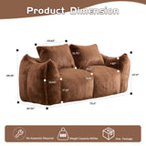 Giant Bean Bag Couch, Ultra Soft Fluffy Loveseat For Living Room
