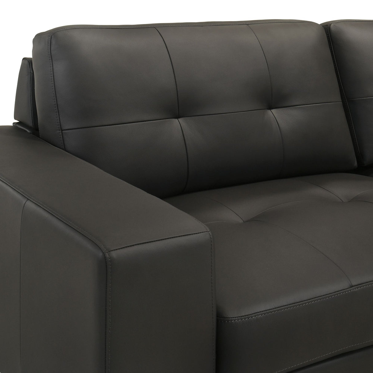 Faelin - Leather Sofa With Tufted Back