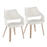 Curvo - High Back Upholstered Chair (Set of 2) - Whitewashed Wood Legs