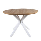 Pedestal Table For Living Room - White / Light Oak