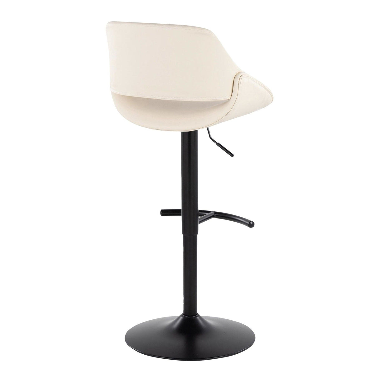 Fabrizzi - Adjustable Barstool With Rounded T Footrest (Set of 2) - Black Metal