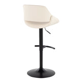 Fabrizzi - Adjustable Barstool With Rounded T Footrest (Set of 2) - Black Metal