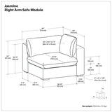 Jasmine - Right Arm Sofa Module - Gray