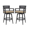 Outdoor Swivel Bar Chairs, 360 Degree Rotation, Ergonomic Backrest (Set of 2)