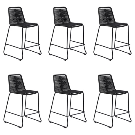 Shasta - 26" Outdoor Metal And Rope Stackable Barstool