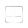 Aluminum Frame Double Double Soft Close Shower Door, Tempered Glass And Dual Stainless Steel Handles