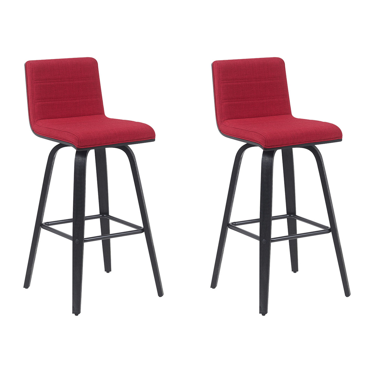 Vienna - Modern Swivel Bar Height Stool - Black Brushed Wood Frame
