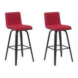 Vienna - Modern Swivel Bar Height Stool - Black Brushed Wood Frame