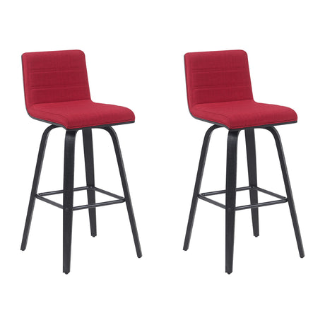 Vienna - Modern Swivel Bar Height Stool - Black Brushed Wood Frame
