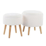 Tray - Contemporary Storage Ottoman With Matching Stool