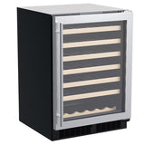 24-In Built-In Single Zone Wine Refrigerator With Wine Cradle with Door Style - Stainless Steel Frame Glass - (MLWC124SG01A)