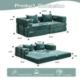 Convertible Floor Sofa Bed With Pillow Back Support Armrest