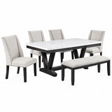 Dining Set With Upholstered Wing Back Chairs