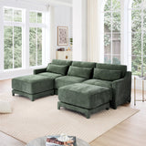 Stylish Sofa With Ottoman And Lumbar Pillows, Ergonomic Design