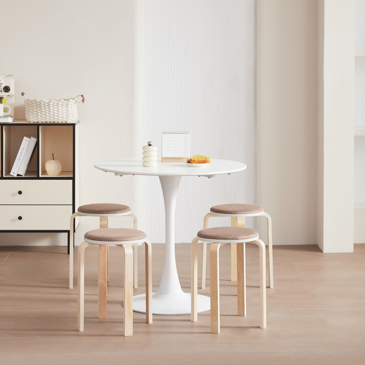 Stackable Round Backless Stools (Set of 4)