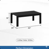All-Weather Outdoor Coffee Table With Wood-Look Top
