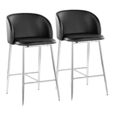 Fran - Fixed-Height Counter Stool (Set of 2) - Silver Metal Base