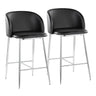 Fran - Fixed-Height Counter Stool (Set of 2) - Silver Metal Base