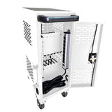 16 Bay Mobile School Charging Cart Station For Chromebook, Tablet And Laptop Computer With Power Strip Included