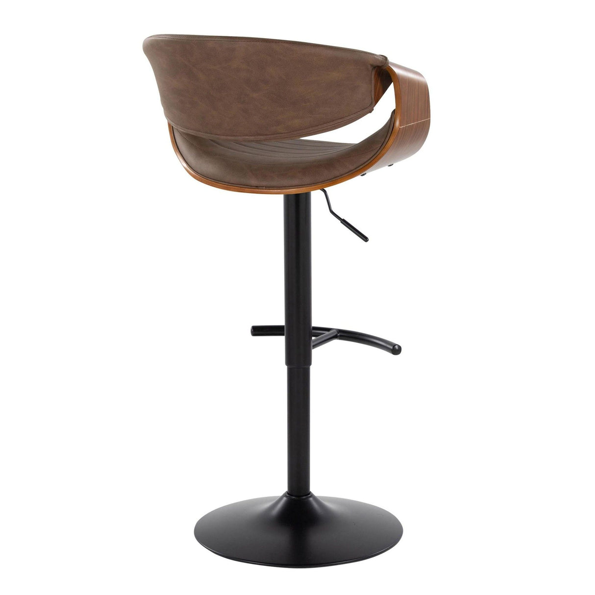 Symphony - Adjustable Barstool (Set of 2) - Black Base And Gray Backrest