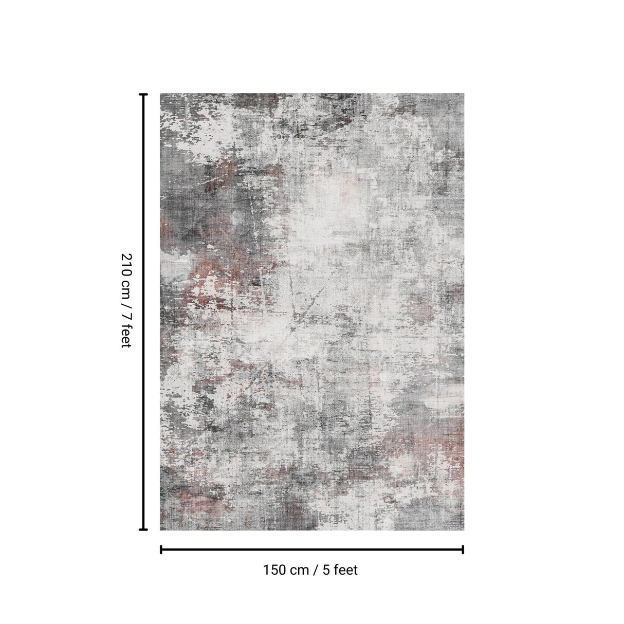 Toucan - 5' X 7' Washable Non - Slip Area Rug - Ivory / Dark Gray