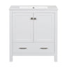 Bathroom Vanity With Single Sink, Combo Cabinet Undermount Sink, Bathroom Storage Cabinet With Two Doors And A Drawer, Soft Closing, Multifunctional Storage, Solid Wood Frame