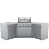 Mont Alpi Deluxe Series 7.5 Ft U-Shaped Natural Gas Outdoor Kitchen Island w/ Side Burner - MAi400-D45