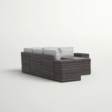 Modern Patio Rattan Sectional Set With Cushions
