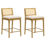 Tobias - Coastal Modern Wood Counter Height Kitchen Bar Stool