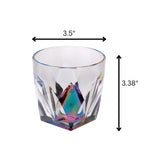 Leading Ware Rainbow Diamond Acrylic Glasses Drinking (Set of 4) Dof 9Oz Bpa Free Plastic Cocktail Glasses - Clear