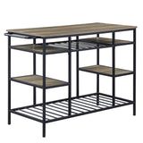 Lona - Kitchen Island - Rustic Oak & Black