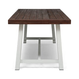 Equilibrium - Outdoor Dining Table With Wooden Frame And Slat Top