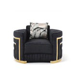 Soledad - Chair Upholstered With Hued Accents - Black