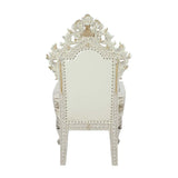 Adara - Arm Chair (Set of 2) - Pearl White Synthetic Leather & Antique White