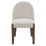 Gamarya - Side Chair Set of 2) - White Fabric & Oak