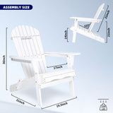 Lounge Patio Chair For Garden Outdoor Wooden Folding Adirondack Chair (Set of 2) Solid Cedar Wood Lounge Patio Chair For Garden