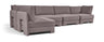 Hammond - Velvet Performance Fabric Upholstered 5 Piece L-Shaped Sectional